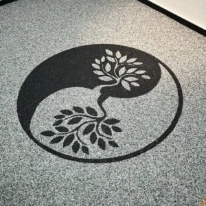 yin yang arbre moquette marbre motif yin yang